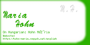 maria hohn business card